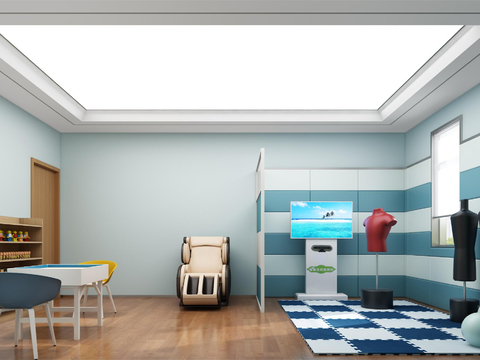  现代心理宣泄室3d模型 