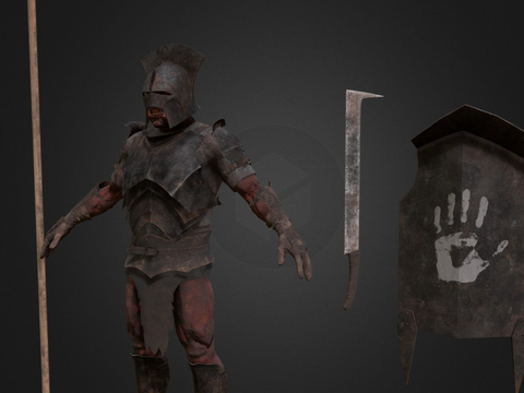  乌鲁克包士兵 动漫人物3d模型 