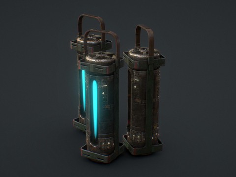  科幻电池 箱子容器 游戏道具3d模型 