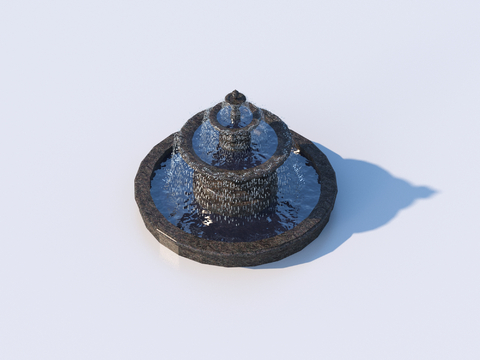  喷泉水景 园艺小品3d模型 