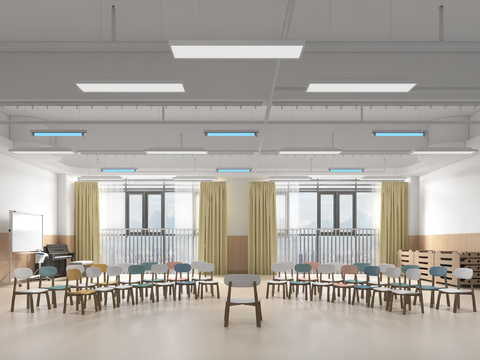  现代幼儿园教室3d模型 