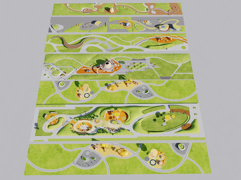  口袋公园 园林景观3d模型 