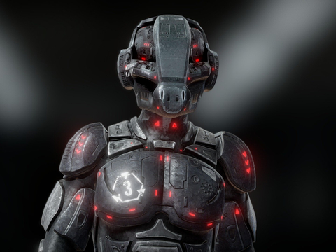  装甲人 科幻人物 游戏角色3d模型 