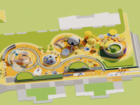  儿童游乐场 公园景观3d模型 