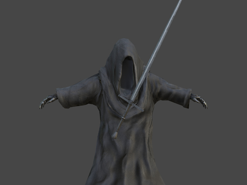  黑骑士 巫师 游戏角色3d模型 