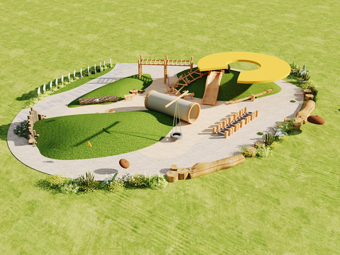  游乐场 儿童游乐区3d模型 