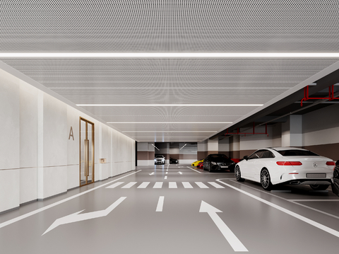  地下停车场3d模型 