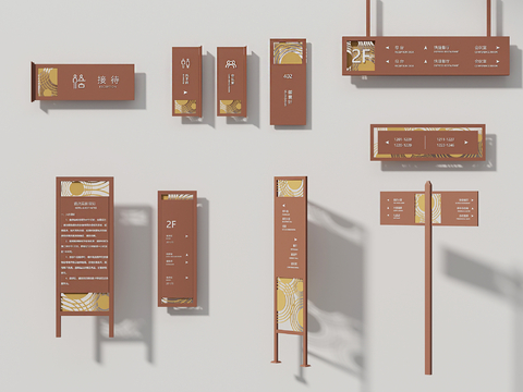  办公导示牌 标识牌 指示牌3d模型 