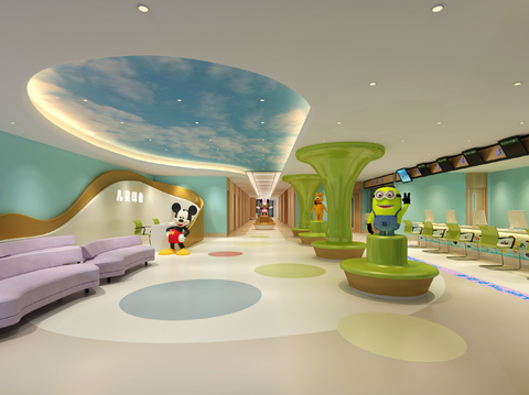  儿童医院 疫苗接种区3d模型 