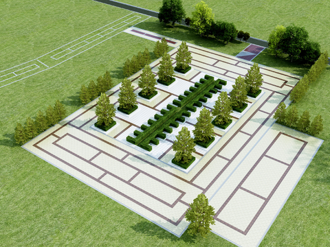  公园景观 广场景观3d模型 