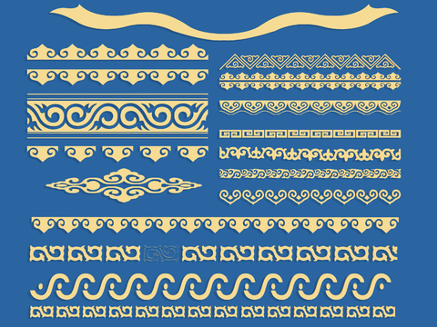  苗族 少数民族花纹 墙饰 墙贴3d模型 