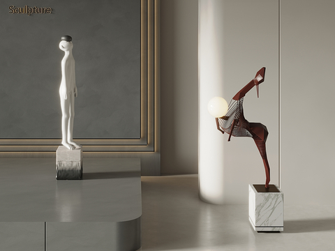  抽象雕塑 艺术摆件3d模型 