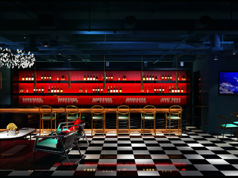  现代清吧 酒吧3d模型 