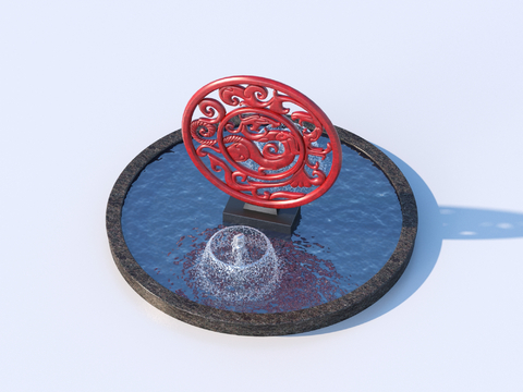  新中式城市雕塑 水景喷泉 景观雕塑3d模型 