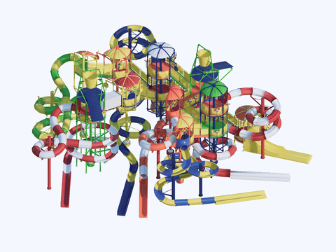  游乐设施 儿童滑滑梯3d模型 