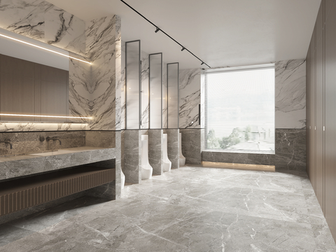  公共卫生间 商场卫生间3d模型 