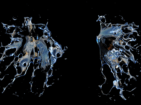  水花 浪花 水滴3d模型 