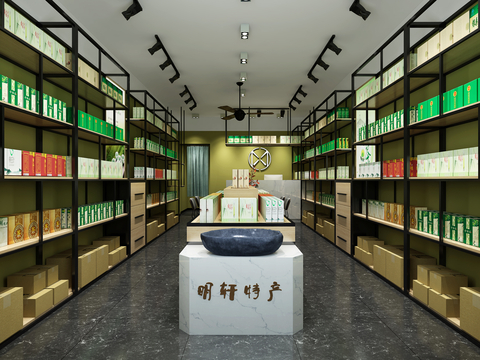  工业风特产专卖店3d模型 
