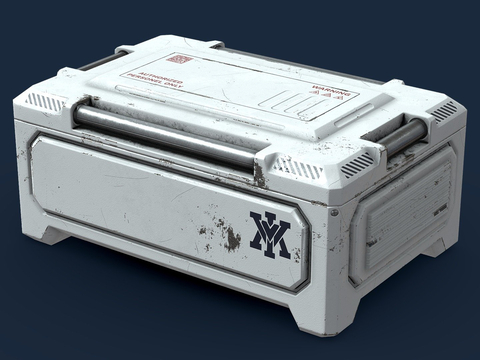  科幻板条箱 工业设备3d模型 