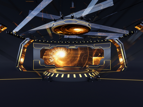  现代舞台3d模型 