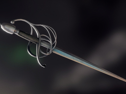  动漫道具 守卫侧剑 剑刃3d模型 