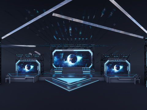  现代舞台3d模型 