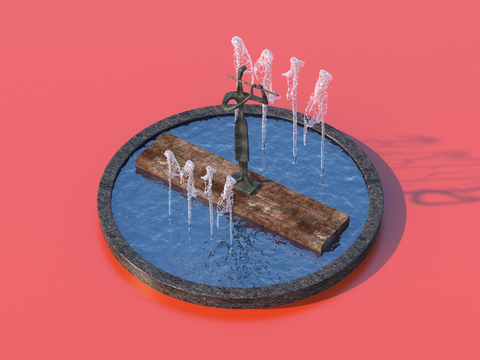  城市雕塑 水景喷泉 景观雕塑3d模型 