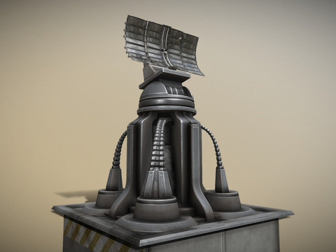  未来雷达塔3d模型 