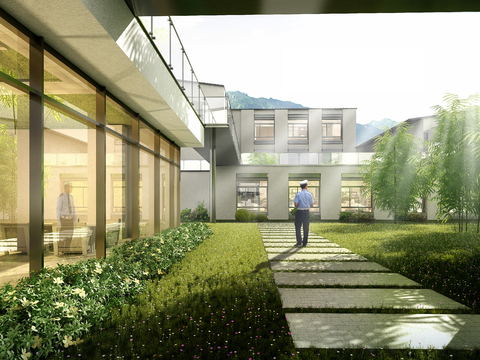  现代庭院景观 花园景观3d模型 