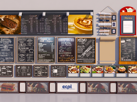  黑板招牌 菜单栏 菜单黑板3d模型 