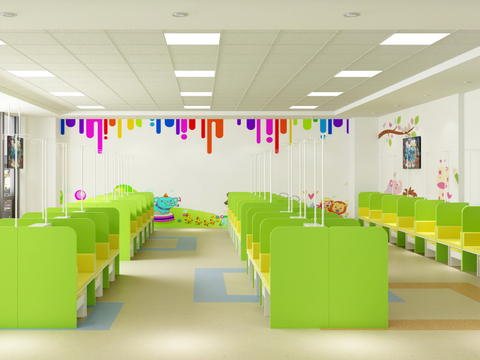  儿童医院 输液室3d模型 