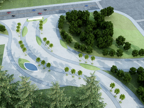  公园景观 广场景观3d模型 