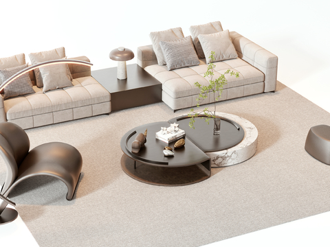  现代组合沙发3d模型 