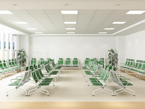  现代医院输液室3d模型 