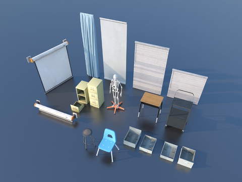  医疗器材 实验设备 骷髅骨架3d模型 