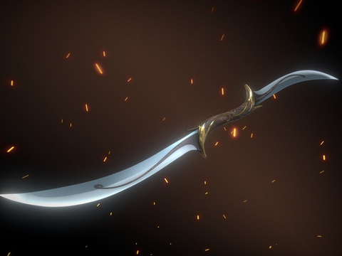  短刀 刀刃 游戏道具3d模型 