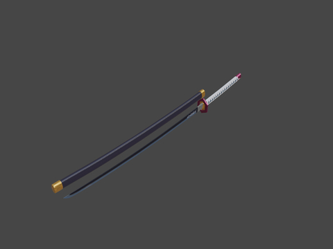  鬼灭之刃 竹岛歌流刀 动漫道具3d模型 