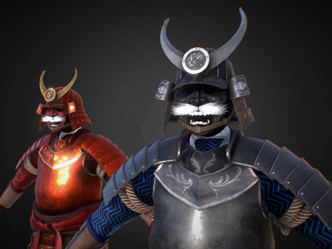  未来战士 动漫人物 武士3d模型 