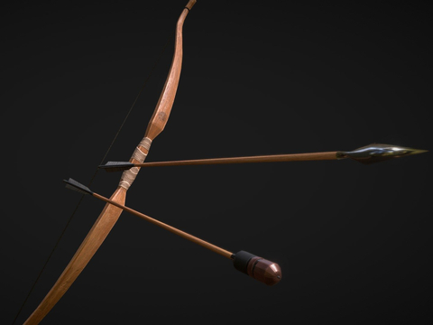 长弓 弓箭 游戏道具3d模型 