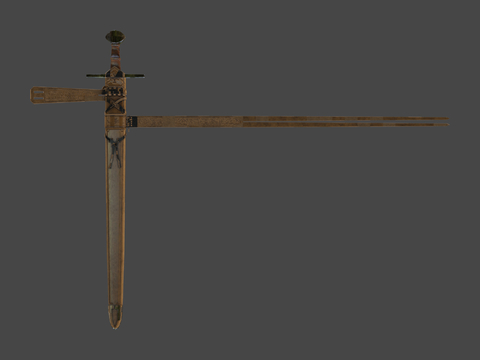  圣殿骑士剑 剑鞘 动漫游戏3d模型 