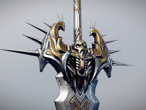  骑士剑 冷兵器 动漫道具3d模型 