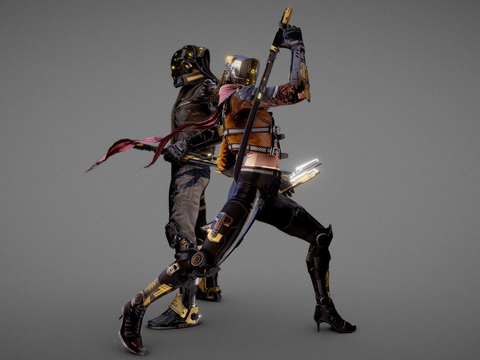  生化人物 动漫人物 未来战士3d模型 