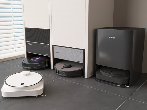  扫地机器人 智能拖地机器人3d模型 