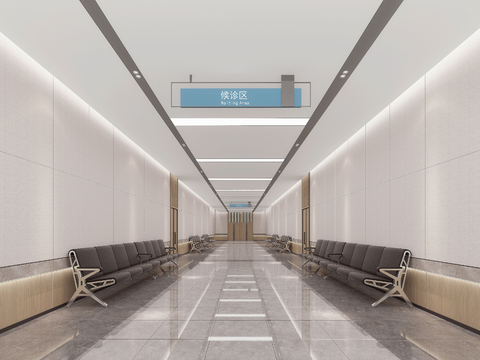  医院公共走廊3d模型 