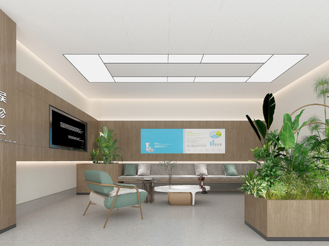  医院候诊区3d模型 