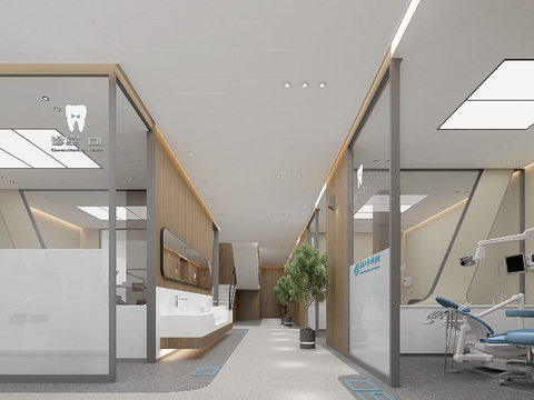  口腔诊室 开敞诊室3d模型 