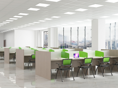  现代图书阅览室3d模型 