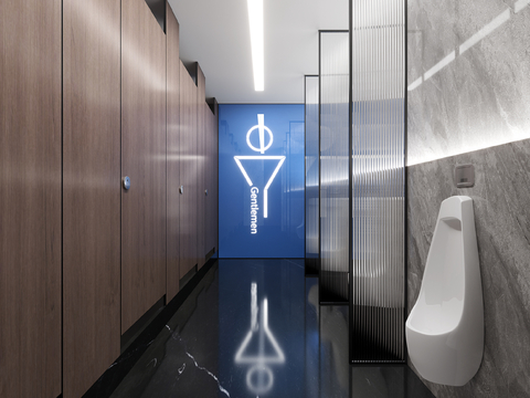  公共卫生间3d模型 