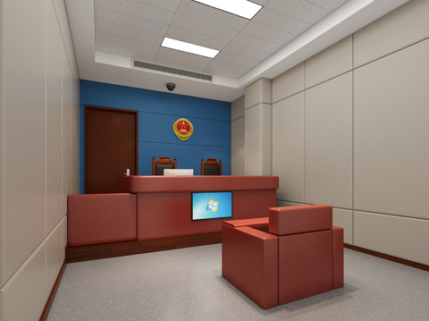  法院询问室3d模型 