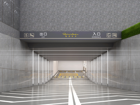  停车场入库坡道3d模型 